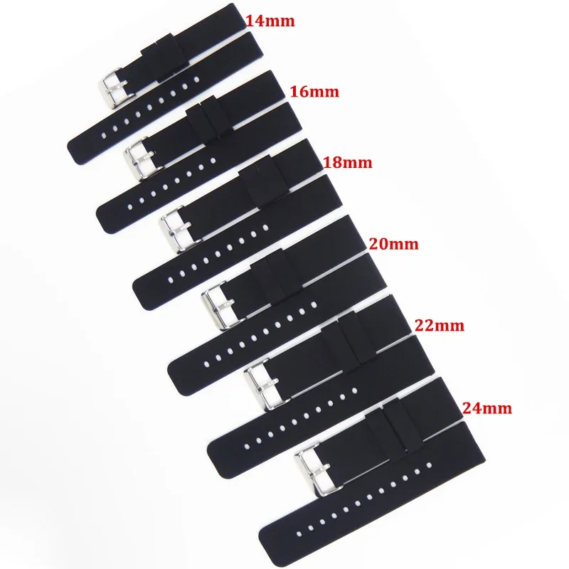 Universal Watch Straps 20mm 22mm 24mm 14mm 16mm 18mm Quick Release Silicone Band for Samsung for Huawei Women&Men Accessories