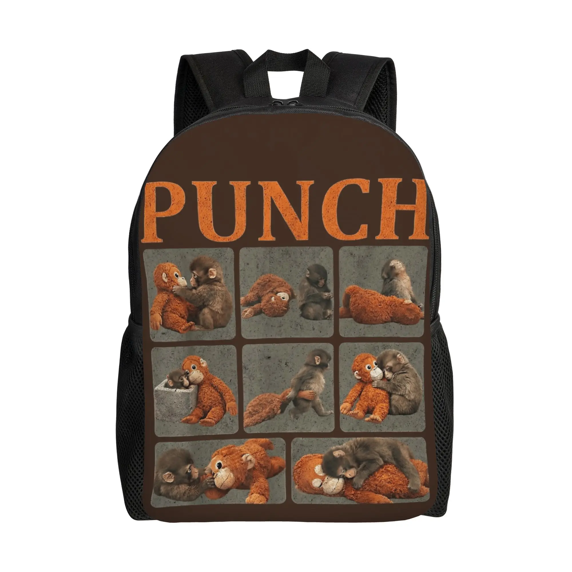 Lonely Punch Monkey Classical Backpack with Pocket High School Business  Daypack for Men Women College Shoulder Bag