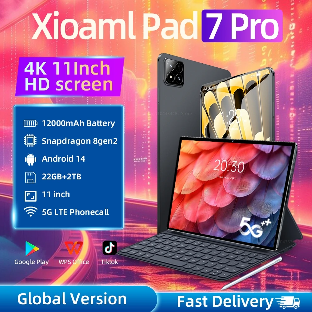 2025 NEW Original MI Pad 7 Pro Tablet 11inch Snapdragon 8gen2 HD 4K Android 14 16GB+1T 12000mAh 5G Dual SIM WiFi GPS Tablets PC