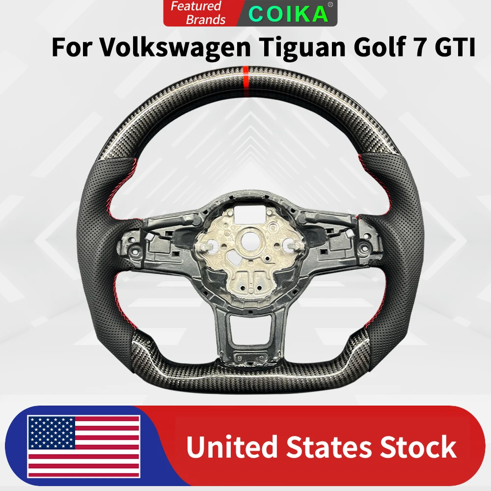 

US Stock Factory Price Racing Sport Style Car Steering Wheel Modification For Volkswagen Tiguan Golf 7 7.5 GTI GTE GLI 2013-2019
