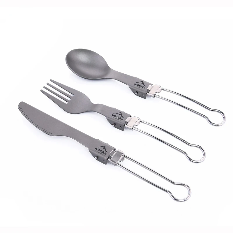 

Widesea Titanium Spoon Fork Knife Set Ultralight Camping Tableware Outdoor cooking Equipment Cutlery Cookware Hiking Trekking