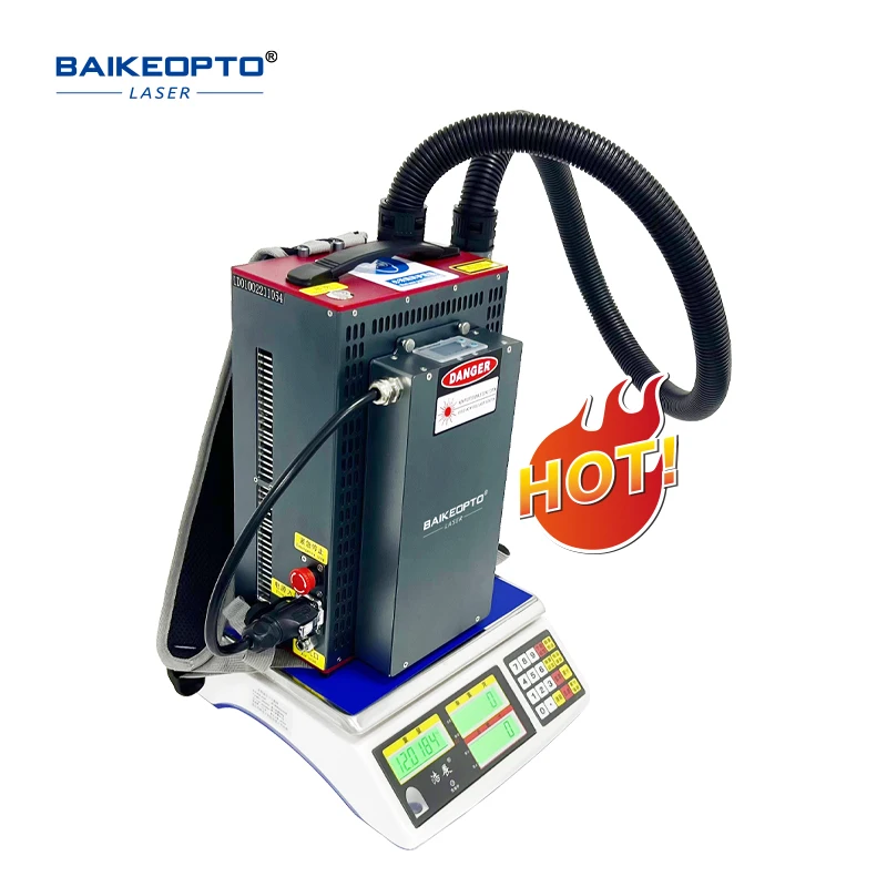 BK-FLC100SC Lightweight 100W MAX Backpack Fiber Laser Rust Removal Cleaning Machine Derusting Oil Stain Tid Rod Type
