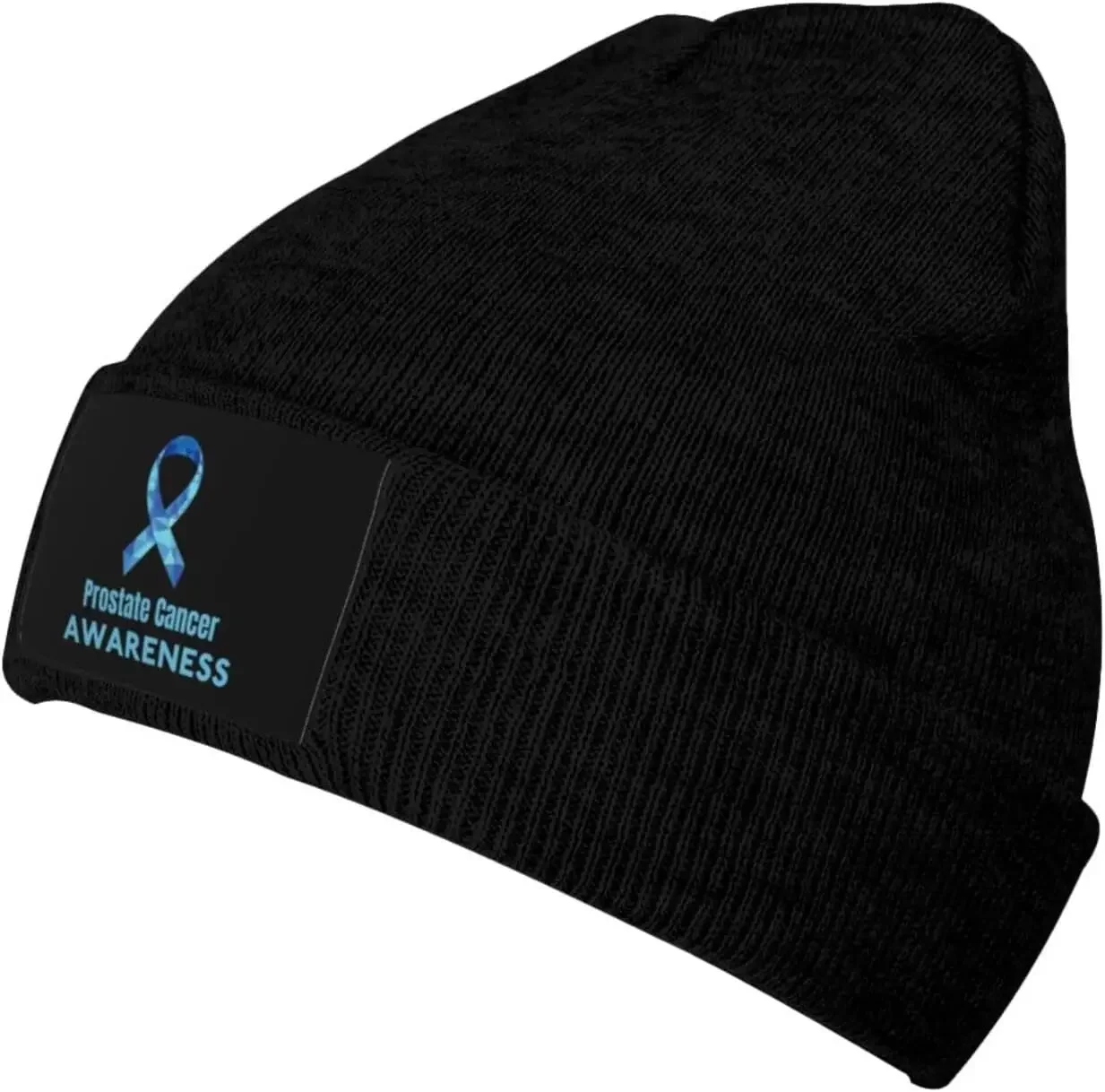 Prostate Cancer Awareness Beanie Hats Warm Chunky Cable Knit Hat Slouchy Skull Cap for Women Men Black