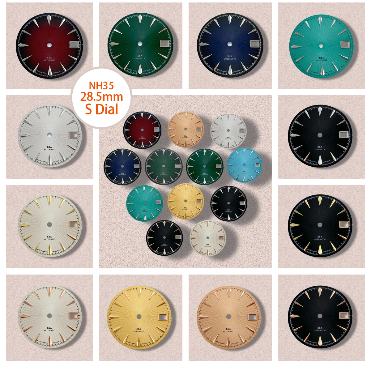 

28.5mm S Logo Cocktail Dial Fit NH35 Movement High-Quality Vertical Grain Dial Watch Modification Accessories