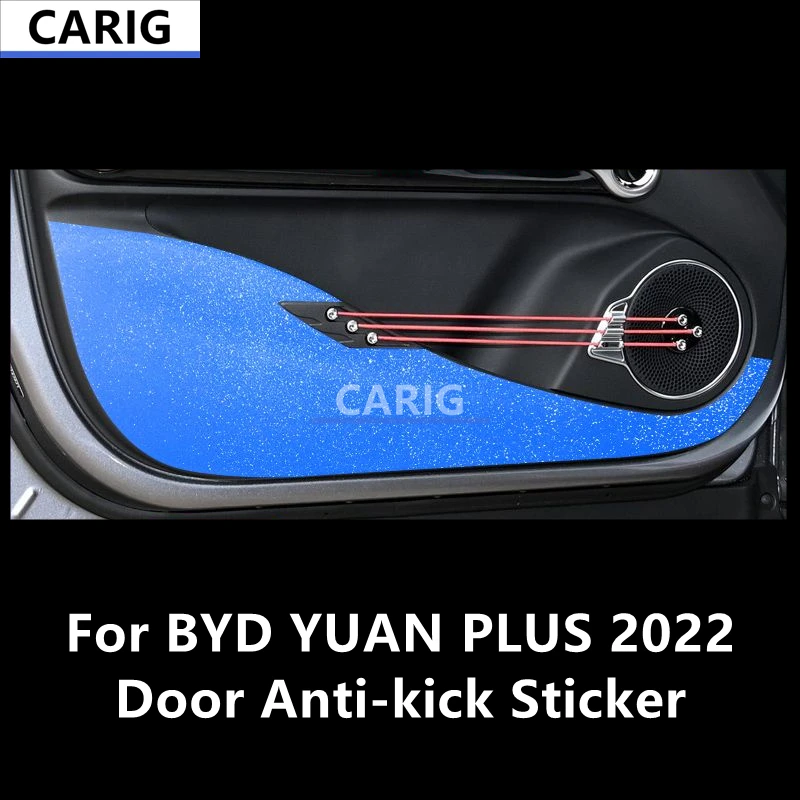 

For BYD YUAN PLUS 2022 Door Anti-kick Sticker Modified Carbon Fiber Pattern Interior Car Film Accessories Modification