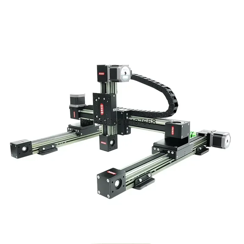 Wmwmnu for QRXQ RXP-L-45 Gantry Robot XYZ Stage CNC Router Motorized 3 Axis Table Linear Motion Belt Guide Rail With Stepper