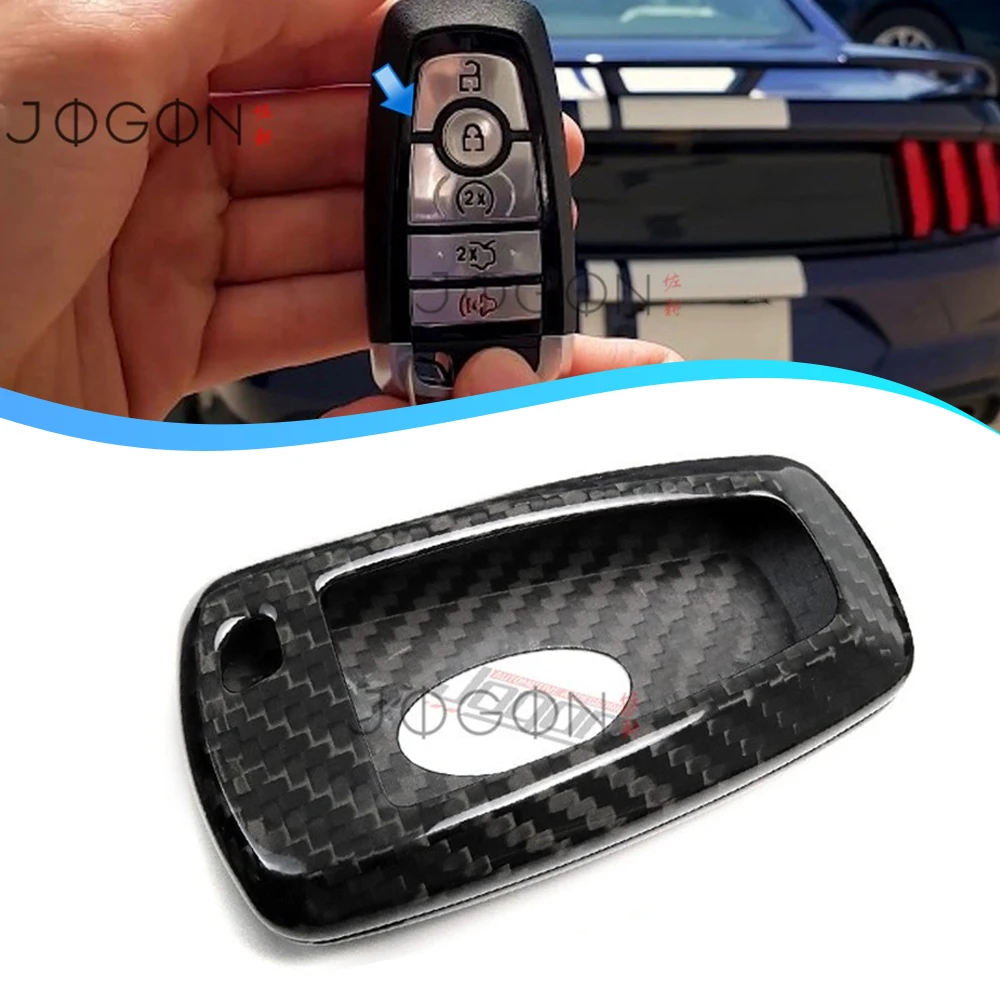 

100% Real Carbon Fiber Car Key Fob Covers Keyless Entry Shell Accessories For Ford Mustang Shelby GT500 S650 2018-2021-2026