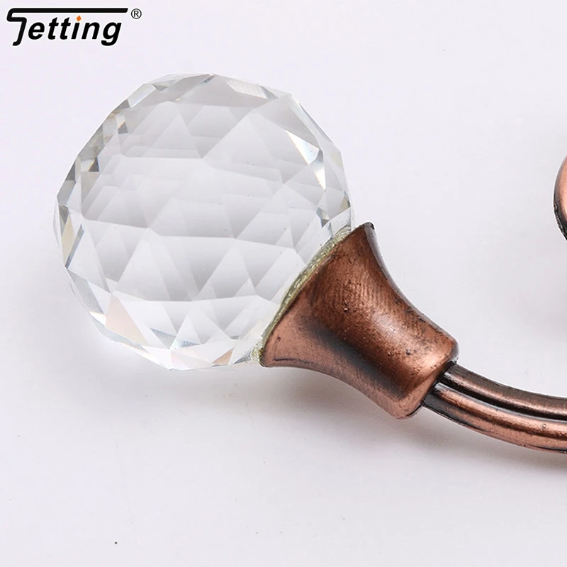 2Pcs Metal Crystal Curtain Holdback Wall Tie Back Hooks Hanger Holder Home Decor Window Accessories