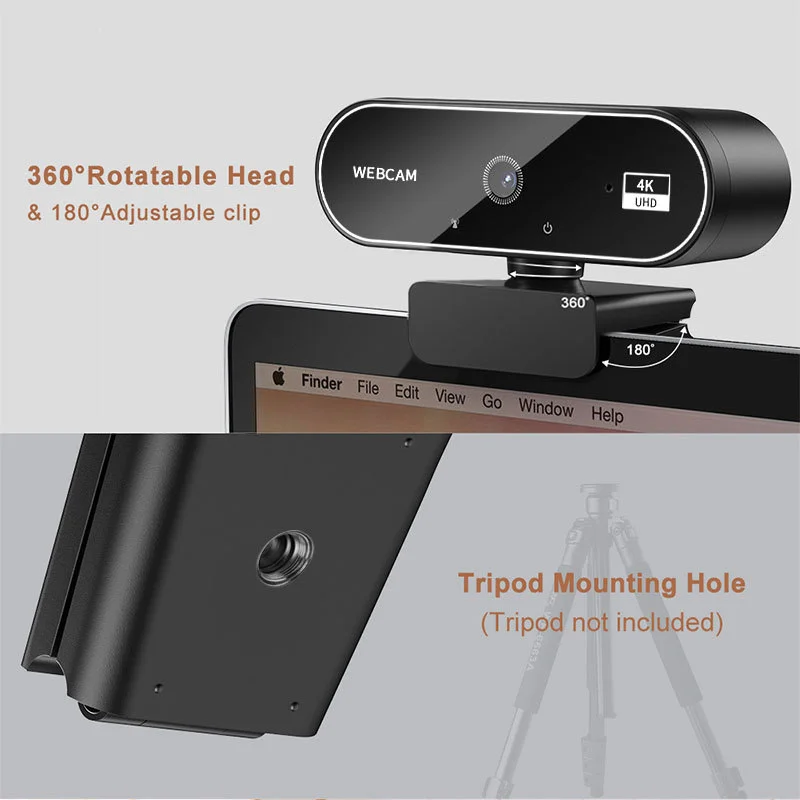 كاميرا ويب 4K 2K 1080P HD لأجهزة الكمبيوتر المحمول المكتبية كاميرا ويب USB صغيرة مع ميكروفونات غطاء كاميرا ويب ليوتيوب سكايب