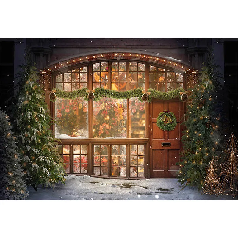 Decorazione dell'albero di natale sfondo ghirlanda luce fiocco di neve inverno bambini ritratto fotografia sfondo Photo Studio Photocall