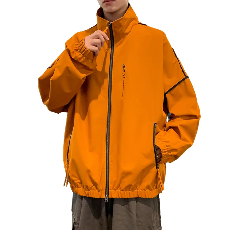 

Модная мужская куртка, свободный однотонный повседневный топ с откидным воротником - ветрозащитная, водонепроницаемая и прочная верхняя одежда на весну и осень