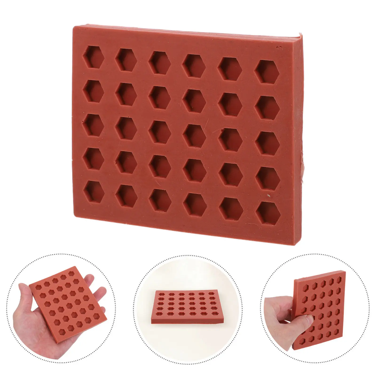 Reusable Silicone Hexagon Brick Mold for Miniature Red Bricks Dollhouse Projects Sand Table Building Concrete Paving Molds