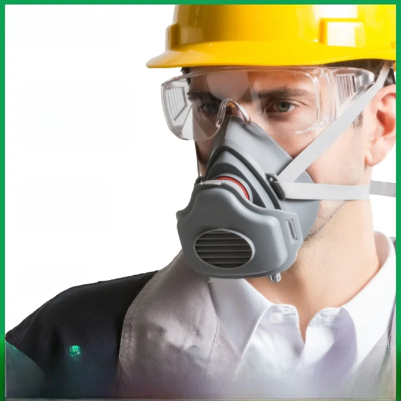 POWECOM 3700 Máscara antipolvo transpirable, a prueba de polvo industrial, lavable, para hombre, para nariz y boca, equipo de...