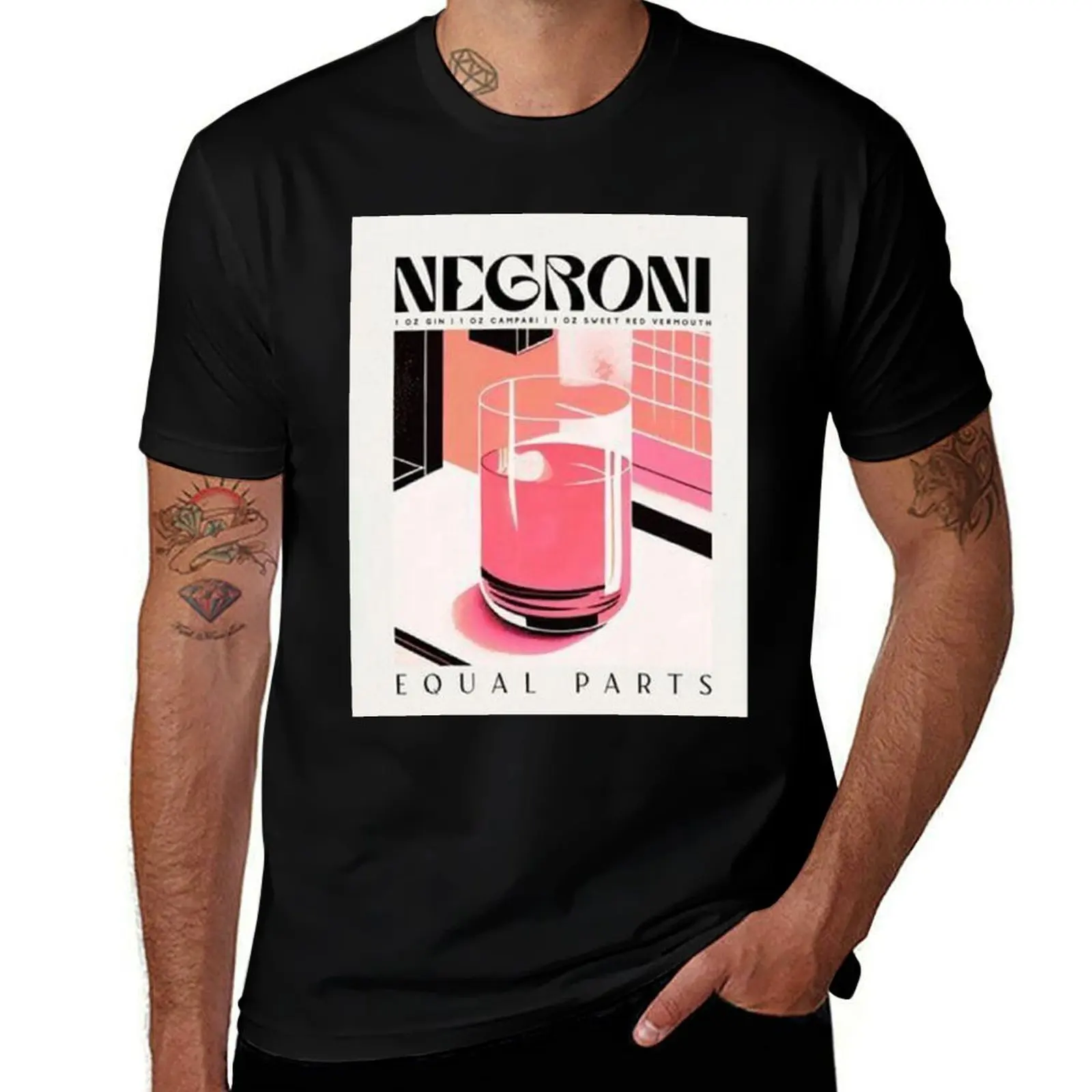 Negroni Cocktail T-Shirt Lightweight Basic Short Sleeve Shirt T-Shirt