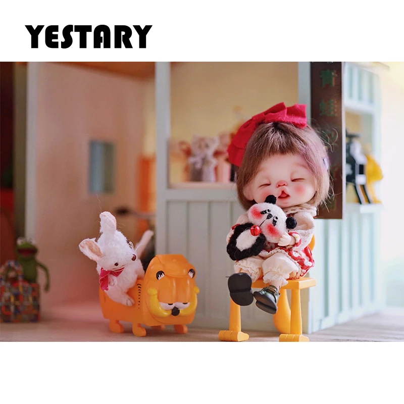 YESTARY BJD Doll Accessories Furniture Cartoon Cat Storage Box Dolls Chairs For Ob11 1/12 Dollhouse Cartoon Cars Toys Gifts