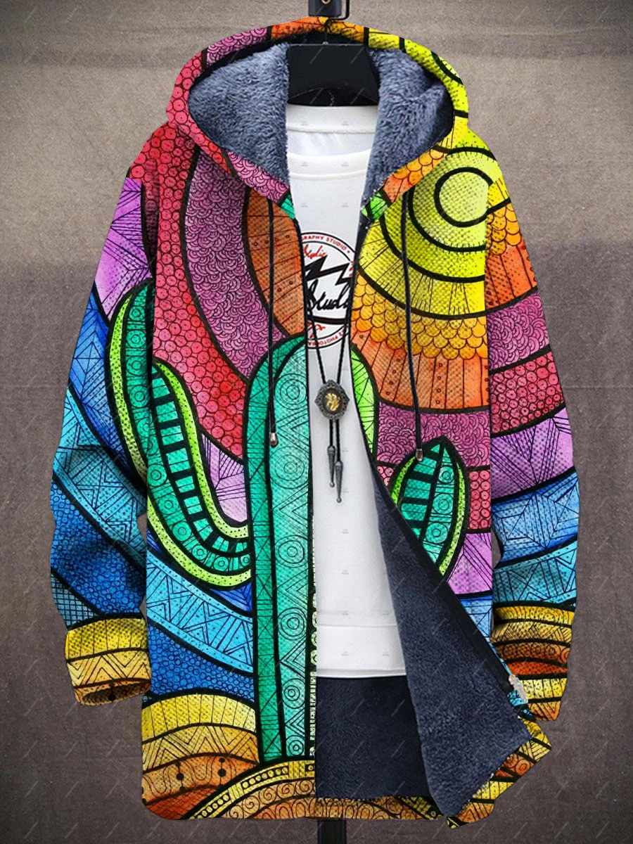 NewFashion Graffiti Gradient Colorful Tattoo Vintage Retro Harajuku 3DPrint Windbreaker Winter Overcoat Fleece Zipper Hoodies 18