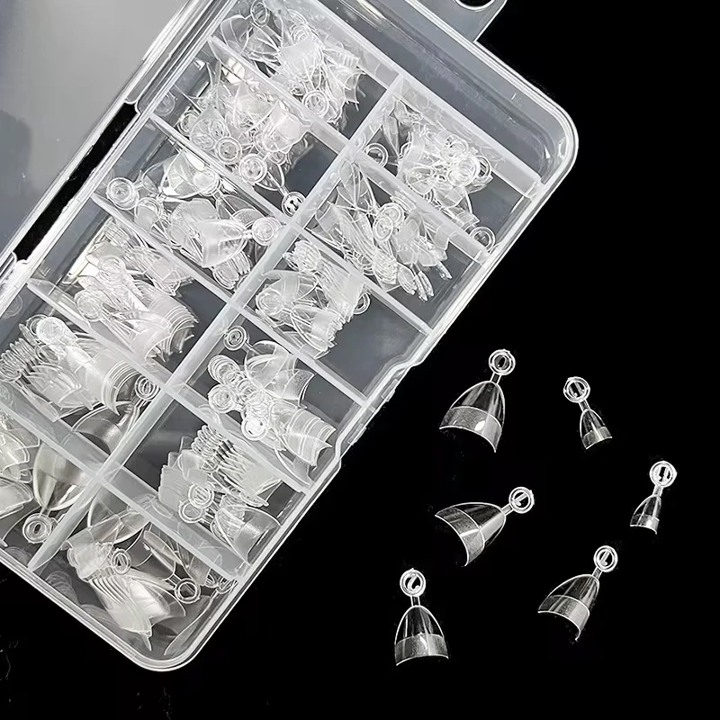 Professional Stiletto False Nails Matte Half Cover Nail Tips Box_voghion.com