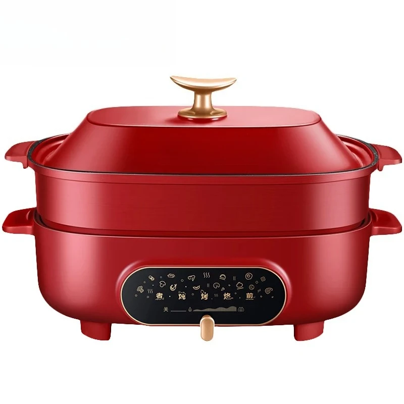 Top Design 4.5L Electric Hot Pot Home Multi-function All-In-One Electric Cook Pot Non-Stick Grill Pan 1500W