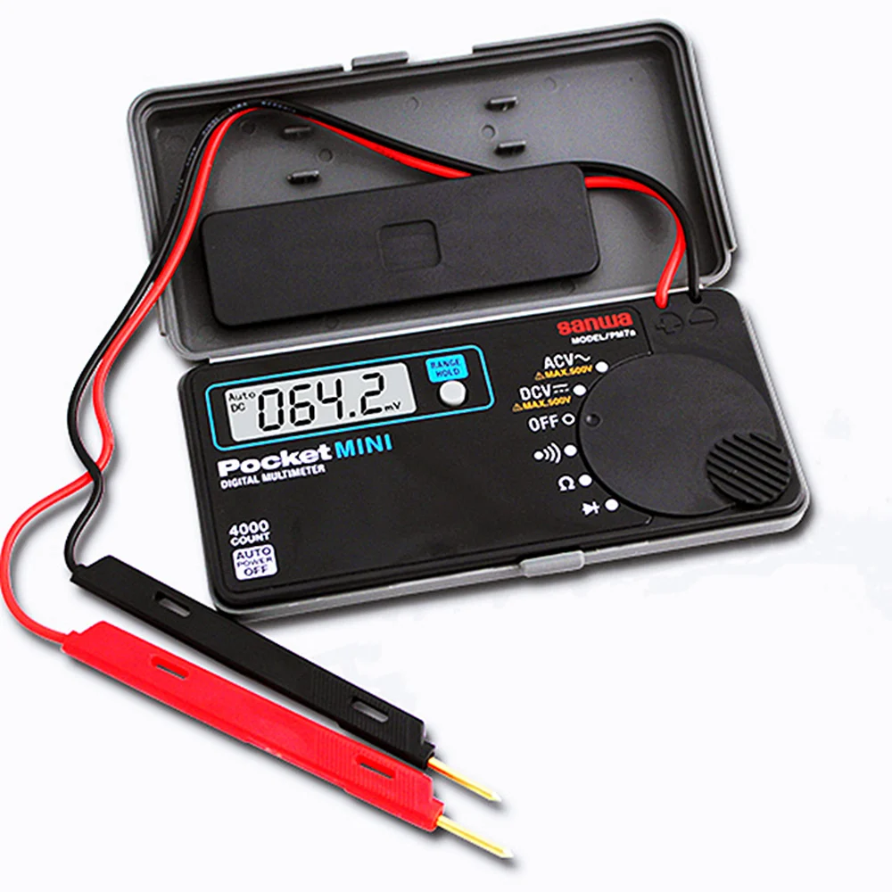 PM7A Pocket Mini Digital Multimeter Auto Manual 400/4k/40k/400k/4m/40mohm Electrical Display DMM 4000 Count DC AC Multimeter