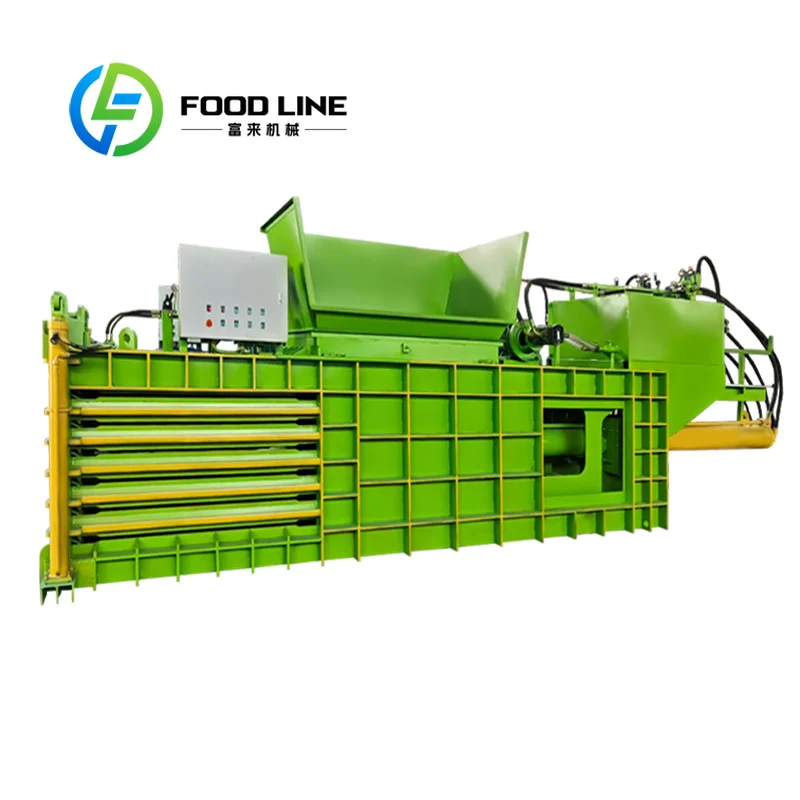 Horizontal Hydraulic Baler Energy Saving Hydraulic Compactor For Garbage Sorting Plant Textile Cloth Waste Compression Packing