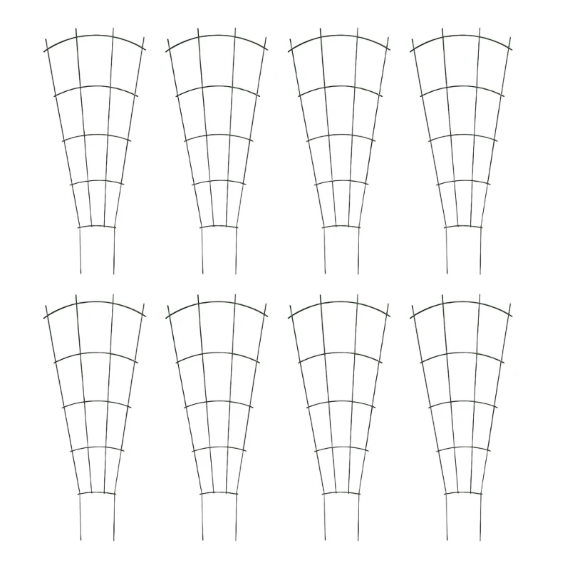 Container Growing Support Rack Metal Arched Frame With Soil Stakes and Hand Assembly 40x25cm Set of 8 for Indoor Displays and Wi