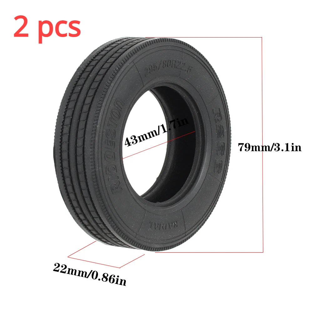 2 Stuks Rubberen Banden voor 1/14 Tamiya RC Truck Auto Voor Scania 770S Voor Volvo FH16 Voor Man