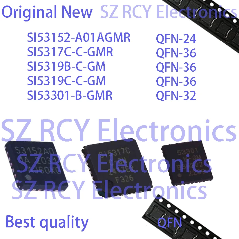 

(5 PCS) SI53152-A01AGMR SI5317C-C-GMR SI5319B-C-GM SI5319C-C-GM SI53301-B-GMR 53152A0 SI5317C-C-GM 53301-B-GM QFN IC CHIP