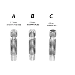 V6 Throat Heatbreak Short Heat Break Titanium PTFE All-Metal M6 for 1.75mm 3mm Filament 3D Printer Extruder Hotend Volcano