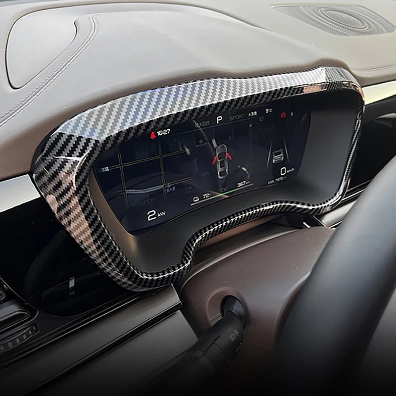 

Цветная рама приборной панели из углеродного волокна, декоративная накладка для BYD Han 2022, Стайлинг автомобиля, аксессуары для интерьера