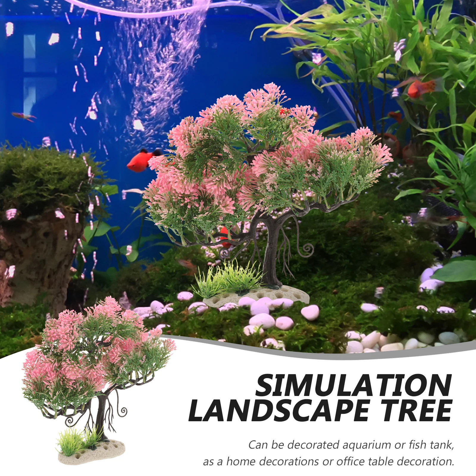 

Aquarium Decor Artificial Plants Simulation Tree Model Fish Tank Supplies Lifelike Plastic Safe Water Long Time Home Office Pet