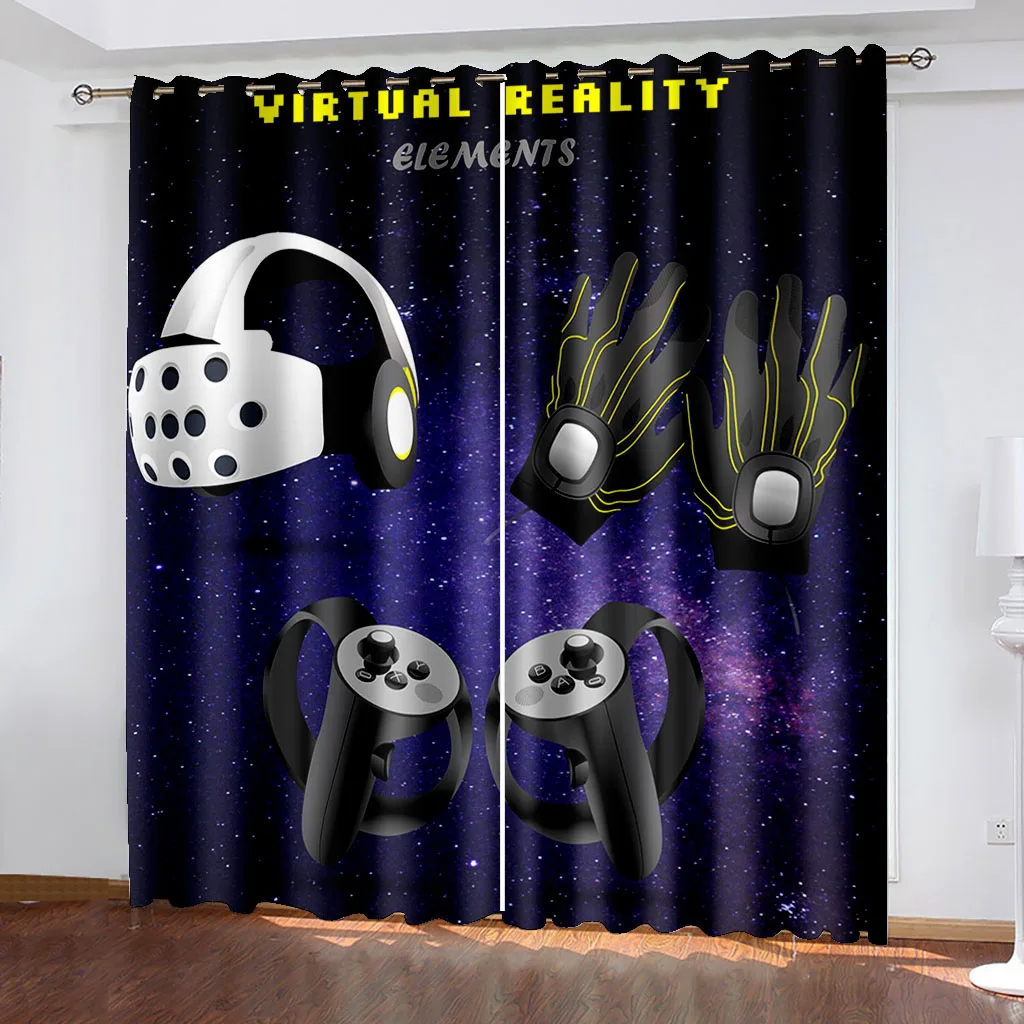 Custom purple stars curtains 3D Curtain Printing Blockout Polyester Photo Drapes Fabric For Room