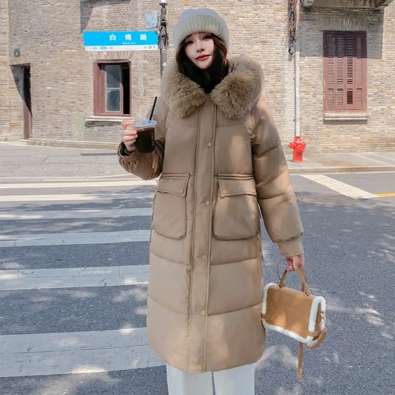 سترة نسائية شتوية أوروبية جديدة من القطن سترة فضفاضة للركاب بقلنسوة سترات دافئة #1