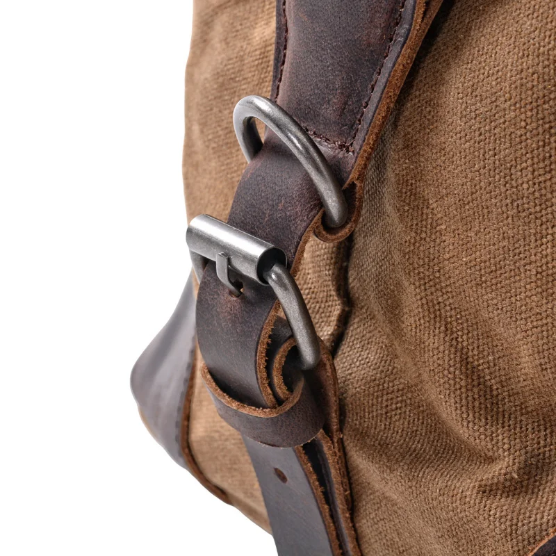 European and American retro-style travel handbags made of waxed waterproof canvas with cowhide, large-capacity men's weekend bag