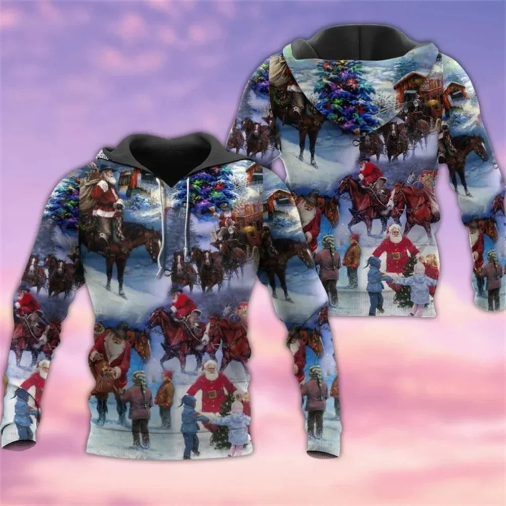 

Men's and women's clothing Christmas theme, fashionable long sleeved pullover gift