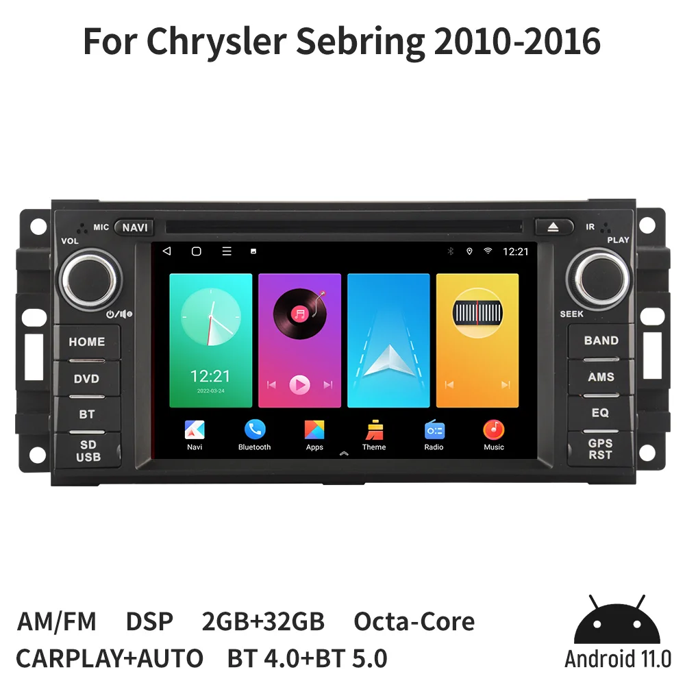 Android 11 Car Multimedia Player For Chrysler Sebring 2010-2016 Auto Radio Stereo Video Navigation GPS DSP Head Unit CarPlay