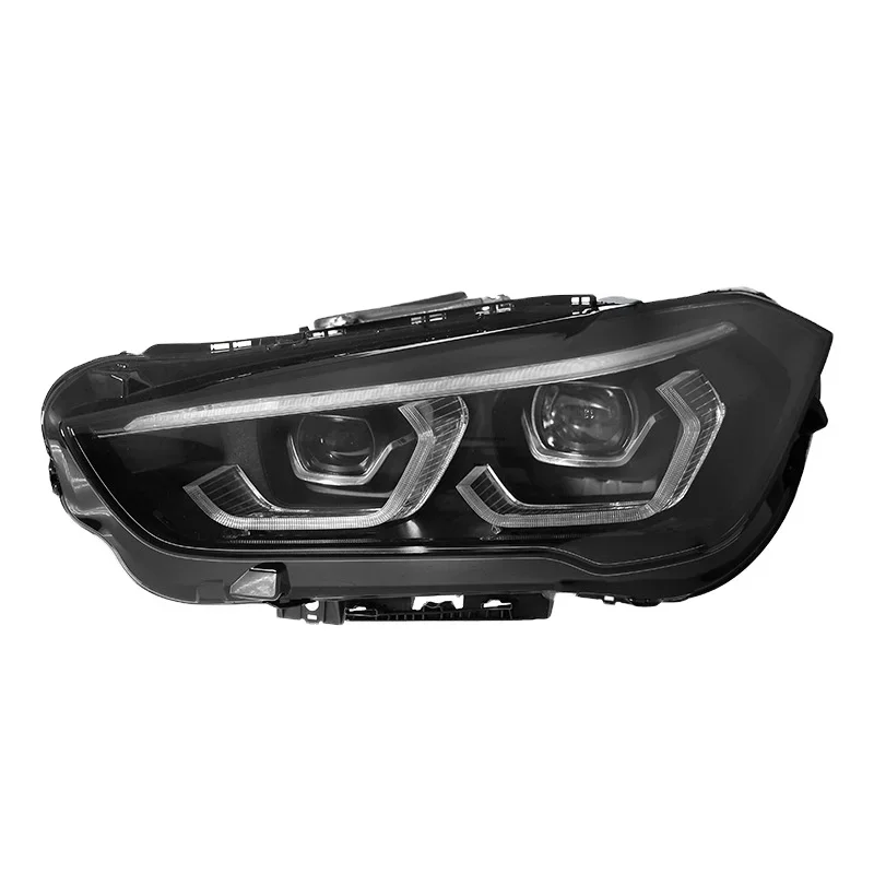 12V for X1 16-19 Headlight Assembly F49 with High-End LED Daytime Running Lights and Steering Lenses