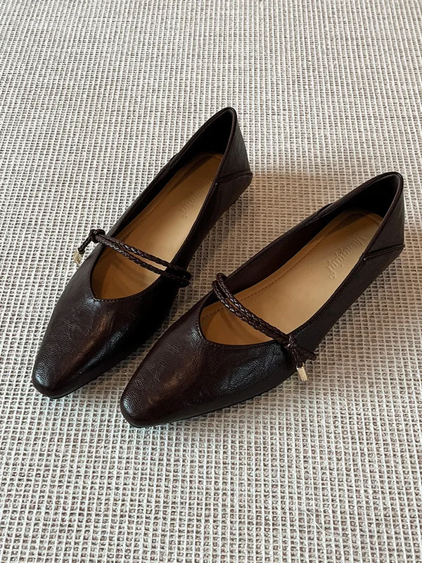leather-version-pointed-toe-mary-jane-ballet-flat-shoes-women's-fashionable-buckle-strap-soft-bottom-evening-shoes