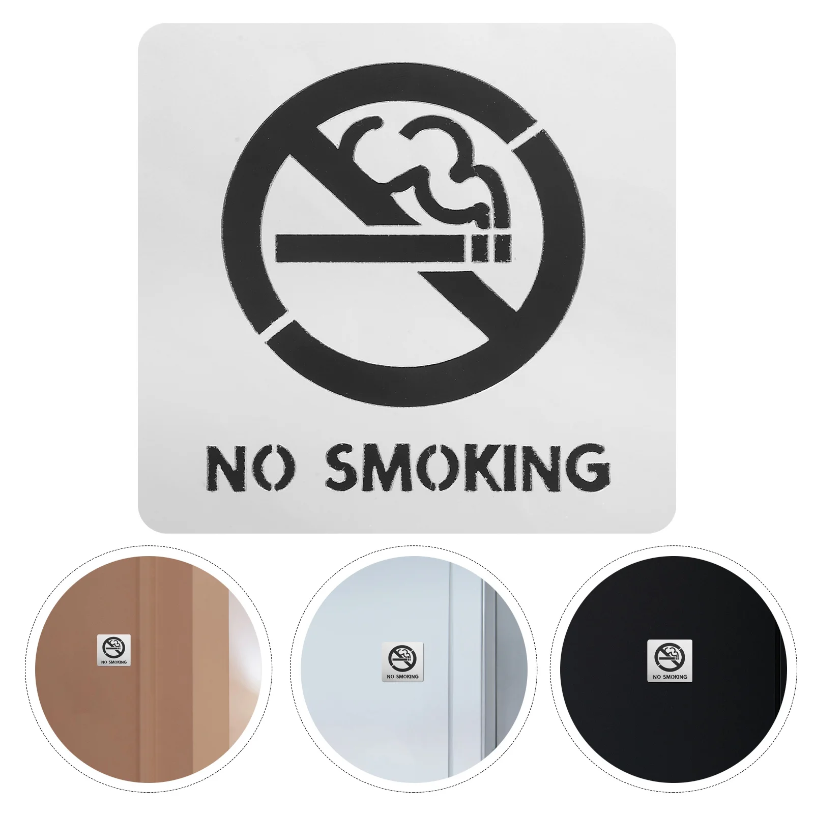 No Smoking Office Sign Acrylic Waterproof Self-Adhesive Sticker for Business Restrooms Conference Rooms and Public Areas