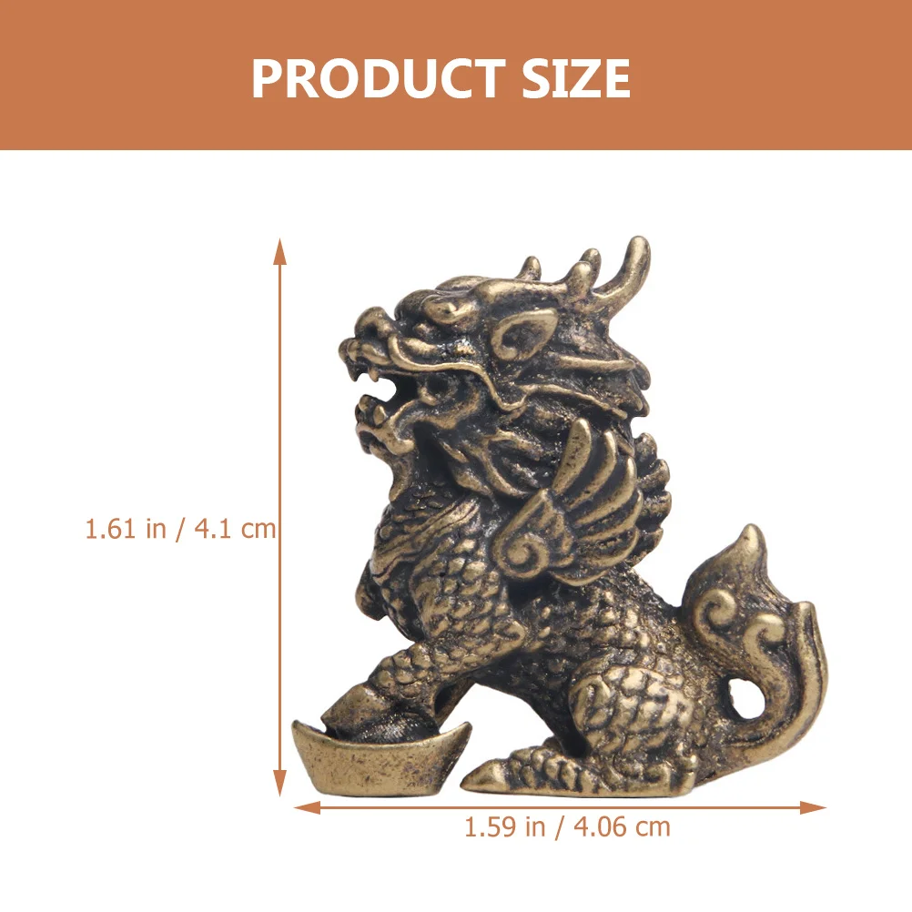 

Brass Kylin Ornament Household Desktop Decor Office Accessory Stable Gift For Home Living Room Tea Room Christmas