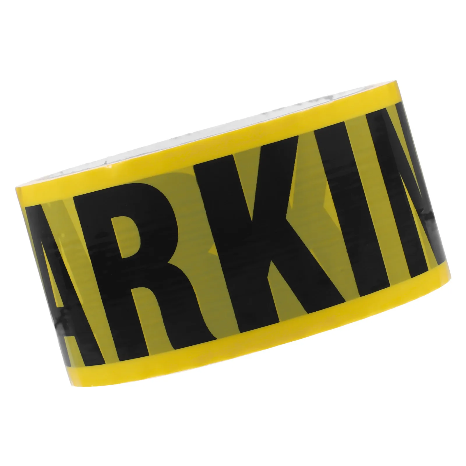 

1 Roll Warning Tape Adhesive Bright Yellow No Parking Marking Safety Barrier Tape Curved Surfaces Multi-Function Caution Sticker