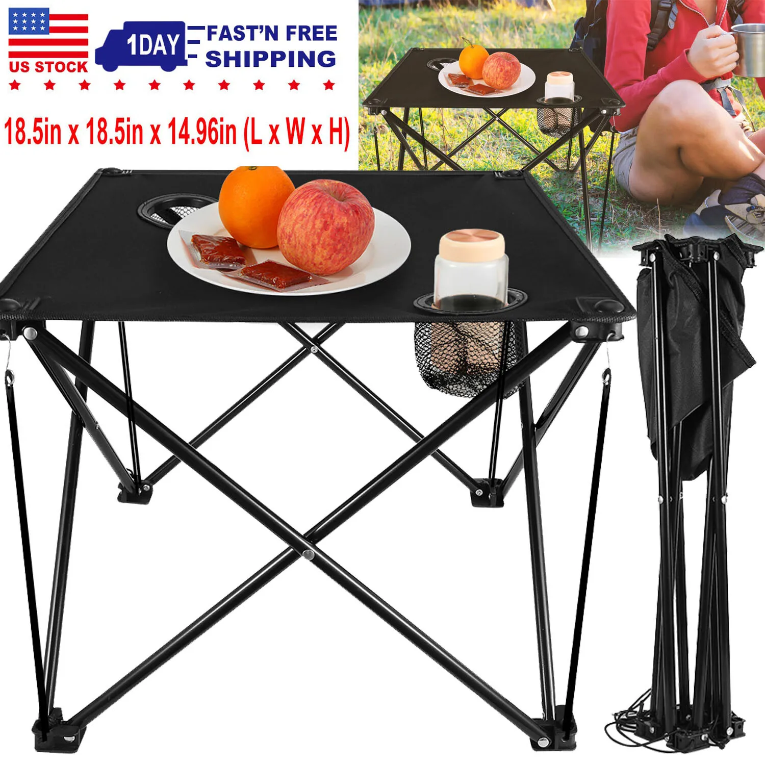 

Folding Camping Table Lightweight Portable Outdoor Picnic Table + Carrying Bag