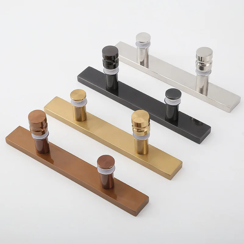 2Pc Shower Enclosure Rectangular Bar Pull Handle Knob Bathroom Glass Door Mirror Rose Gold Matte Black