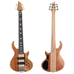 HUASHENG 43 Inch 6 String Bass Guitar Professional Show Musical Instrument Walnut Okumen Electric Bass