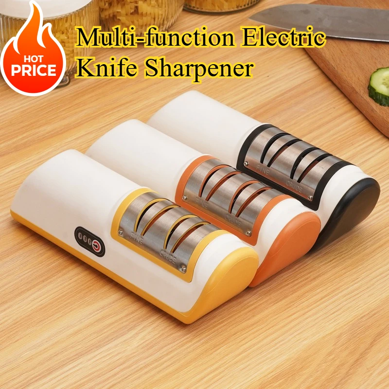 

Knife Sharpening Machine Professional-grade Kitchen Accessories 1pc Multi-function Electric Knife Sharpener 4-speed Adjustment