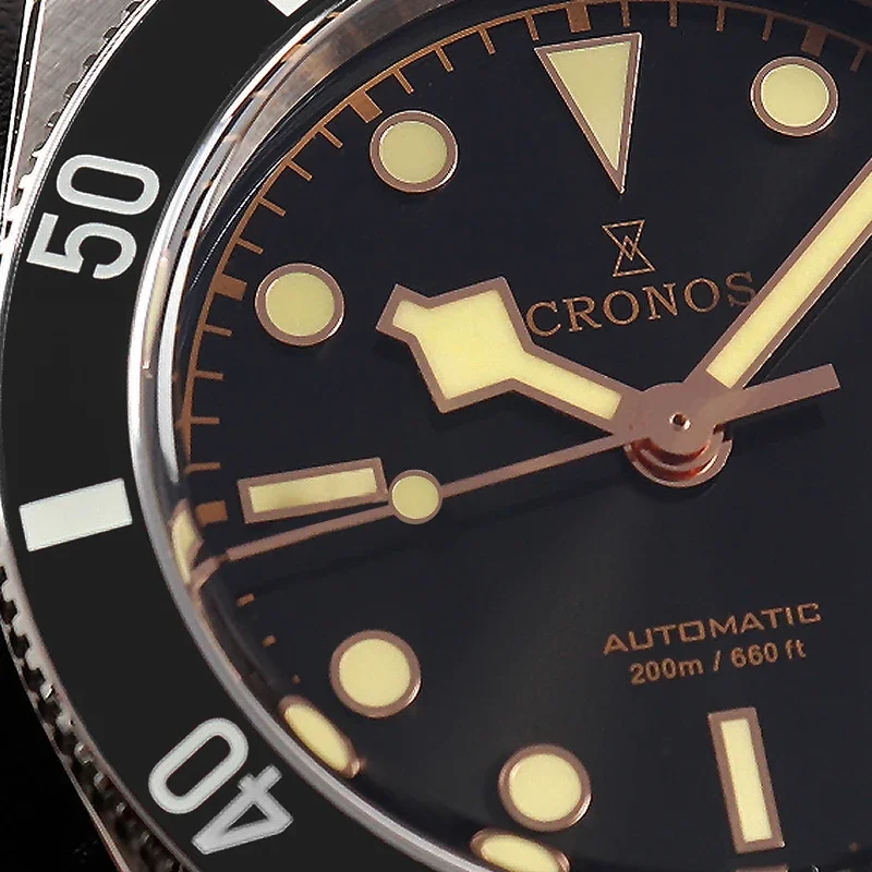 Cronos BB54 Dive Watch L6033 PT5000 Automatic Sapphire Crystal 20Bar Waterproof Super Luminous 37mm Luxury Vintage Wristwatches