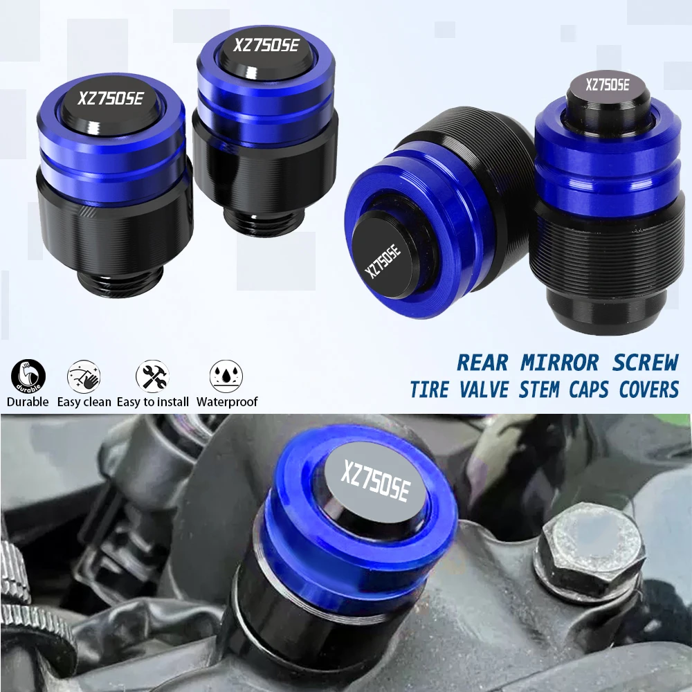 

For YAMAHA XZ750SE 1981 1982 1983 1984 1985 1986 1987 1988 1989 1990 1991 XZ7 50SE Tire Valve Stem Caps Covers Rear Mirror Screw