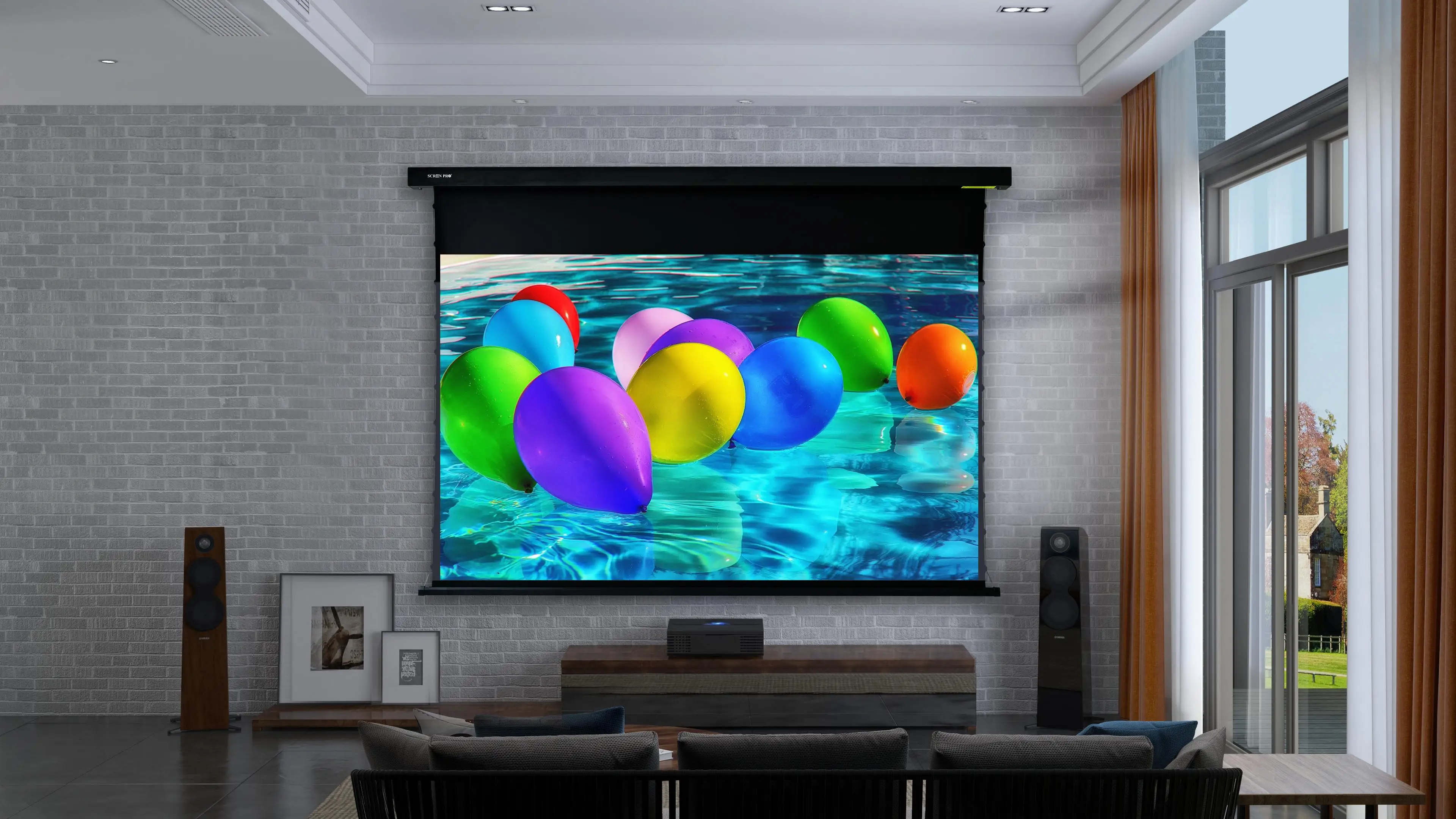 Nuovo schermo del proiettore elettrico a discesa UST ALR da 110 "schermo del proiettore home theater in cristallo PET per Xiaomi/Xgimi/Fengmi/vava 4K