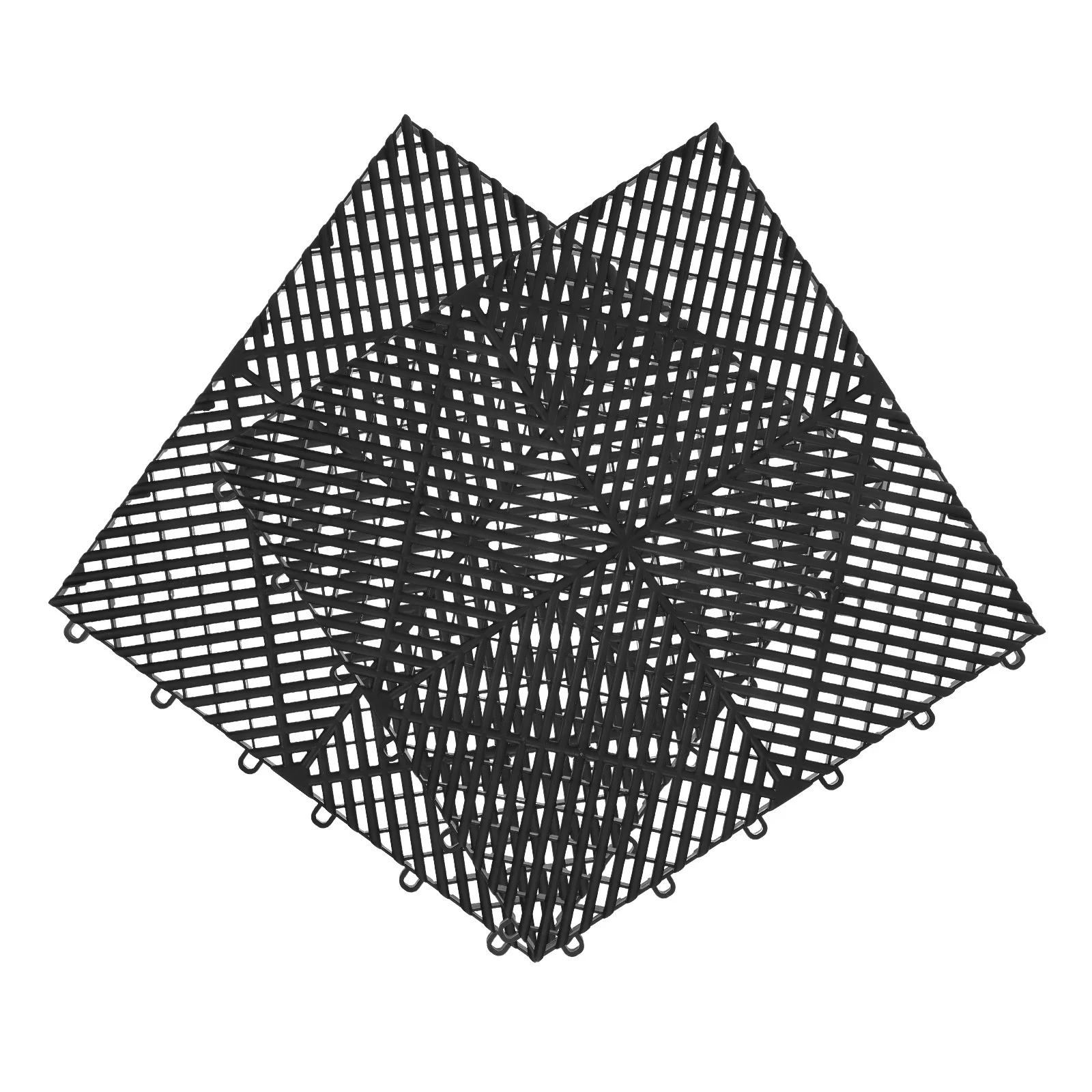 

2pcs Drainage Grid Mat Interlocking Floor Tile Non-Slip Bath Shower Pool Deck Tiles Splicing Plastic Mat For Wet Area Garage Car