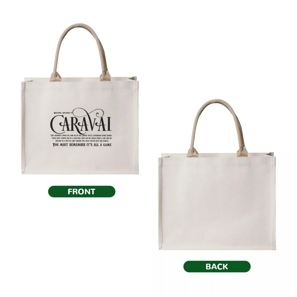 مرحبًا بكم في حقيبة يد Caraval Tote Bag، حقيبة تسوق نسائية محمولة، حقيبة تسوق قابلة لإعادة الاستخدام