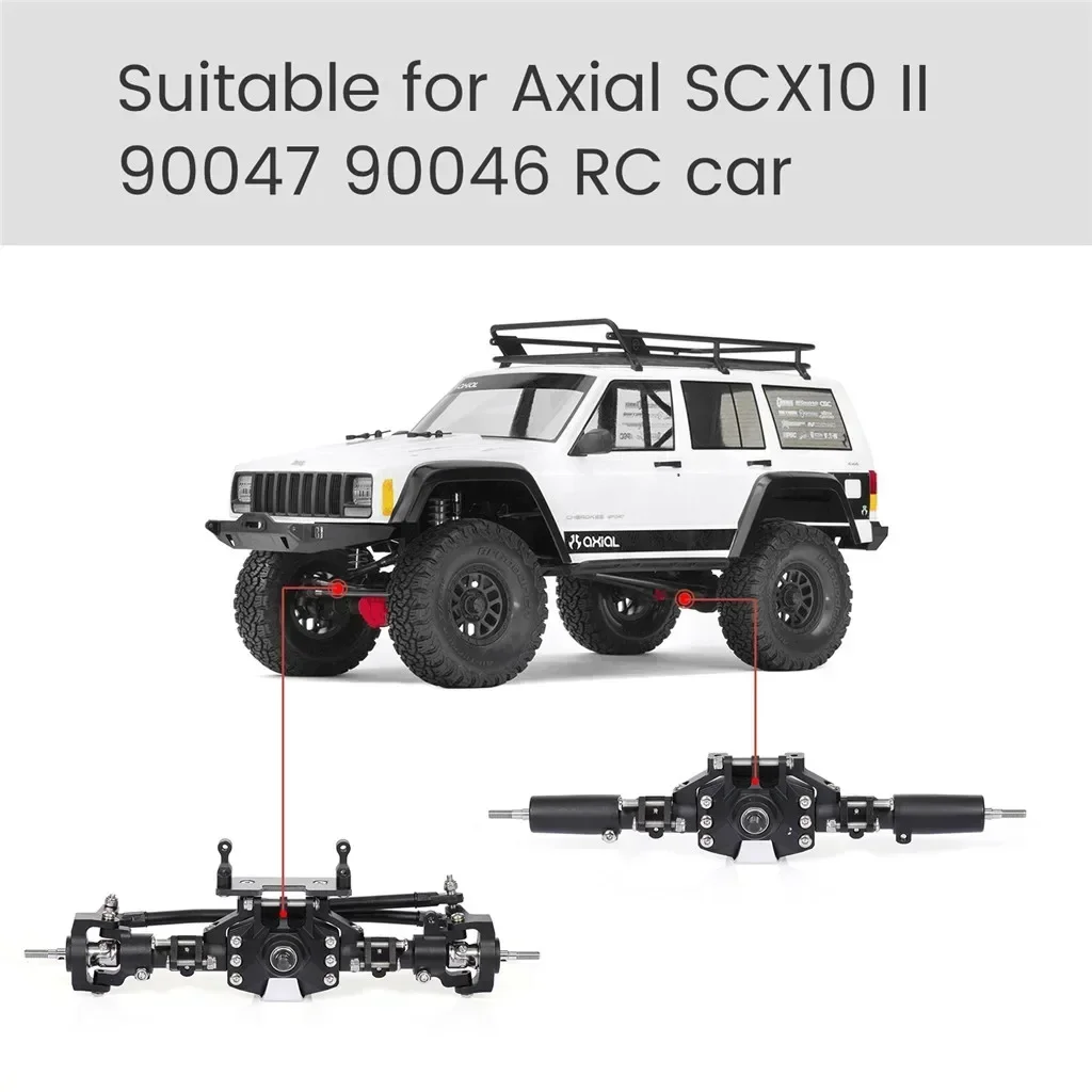 Essieu avant et arrière en alliage pour camion RC, pièces de rechange pour Axial SCX10 II 90046 90047